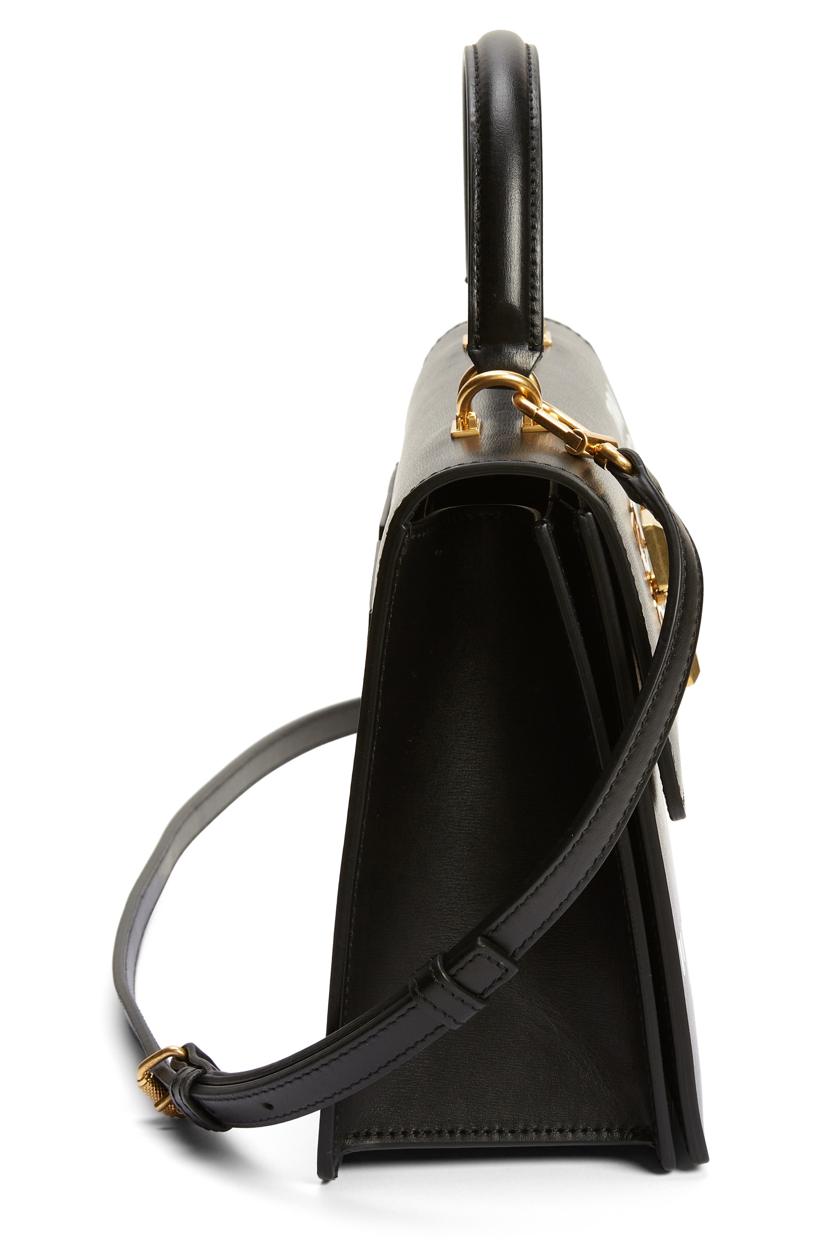Off-White Jitney 2.8 Quote Leather Top Handle Bag, Alternate, color, 