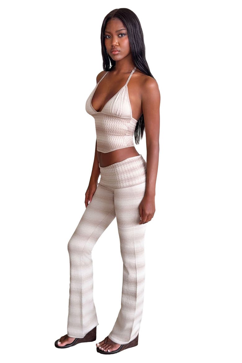 Marissa Stripe Knit Halter Cami, Alternate, color, TAUPE OMBRE STRIPE