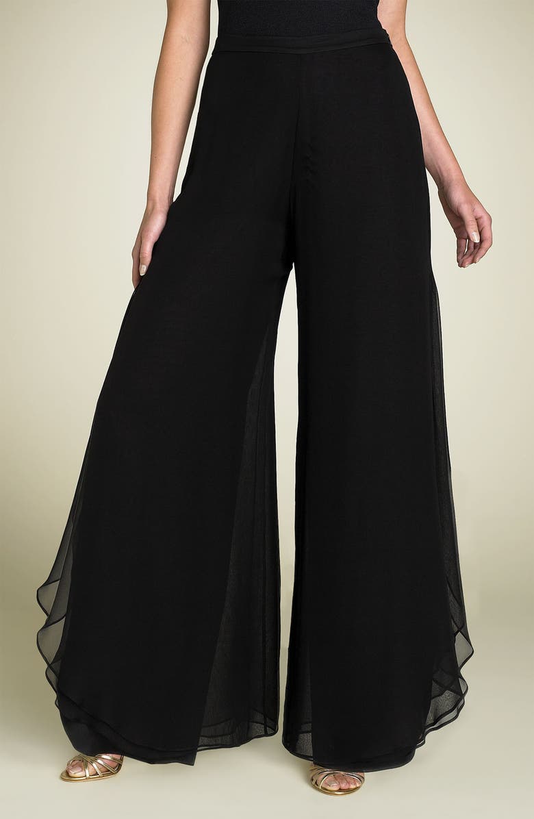 St. John Evening Silk Chiffon Pants, Main, color,