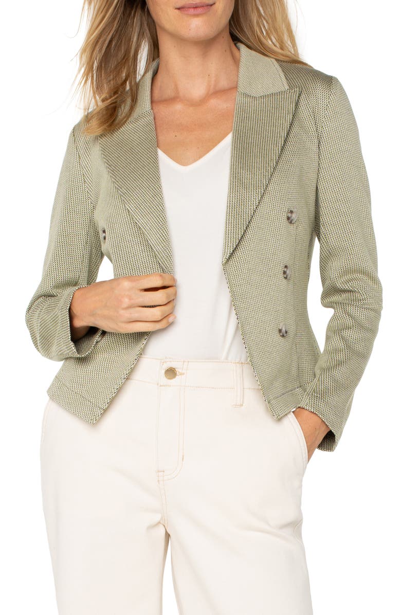 Liverpool Los Angeles Open Front Blazer, Alternate, color, Artichoke/ Creme