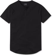 Cuts AO Curved Hem Short Sleeve Henley