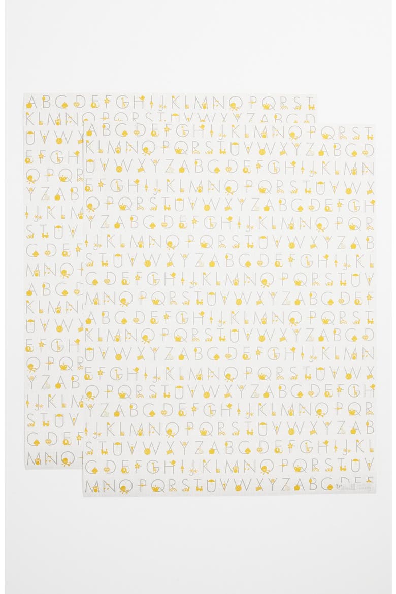 Alphabet Gift Wrap, Main, color, WHITE