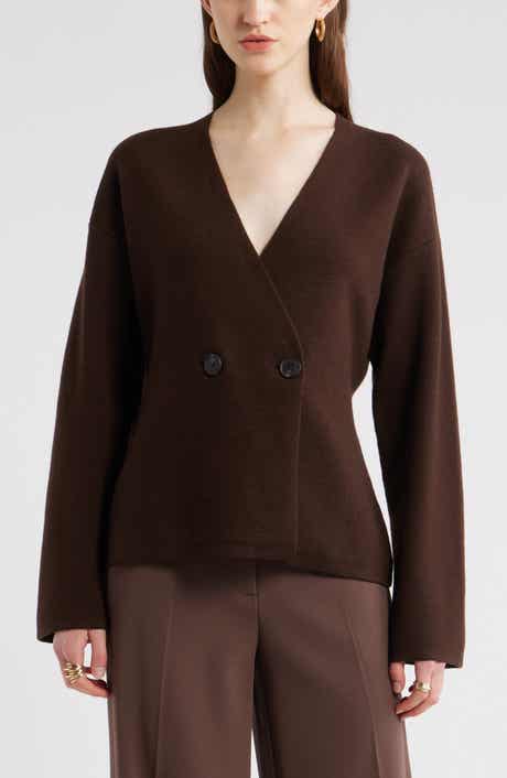 Nordstrom Double Breasted Merino Wool Blend Cardigan