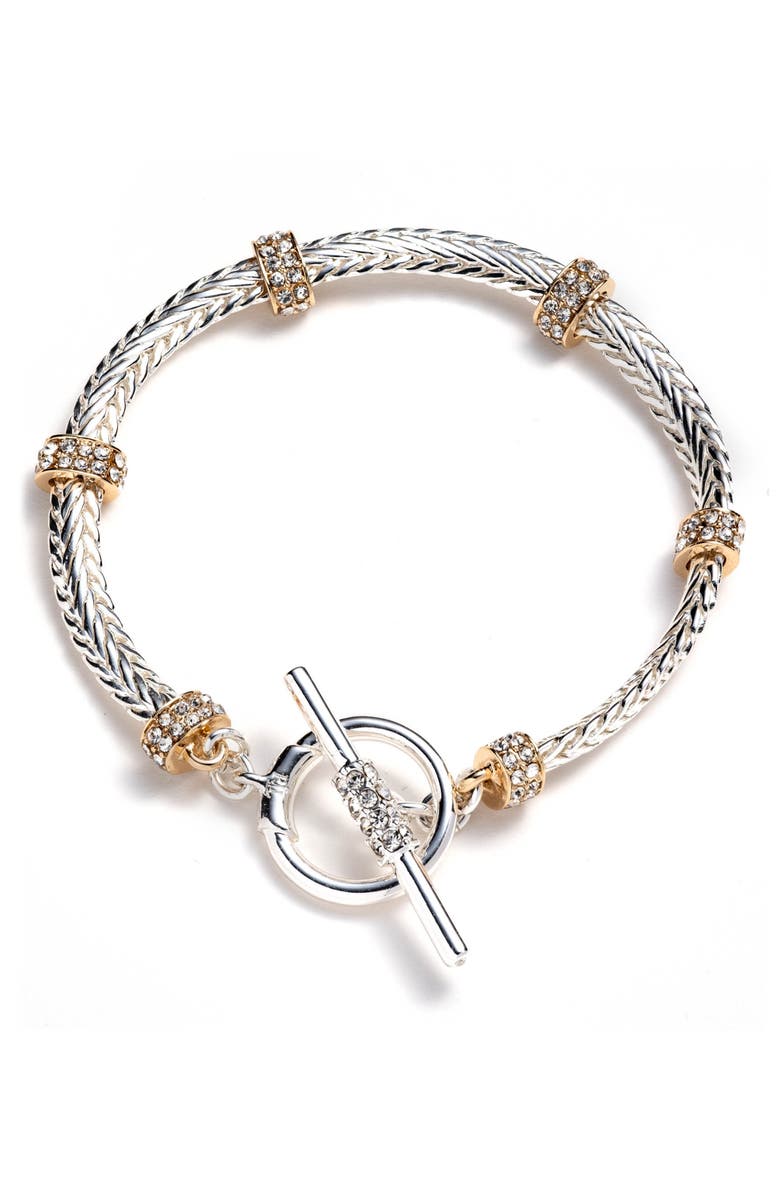 Lauren Ralph Lauren Pavé Rondelle Flex Bracelet, Main, color, Two Tone