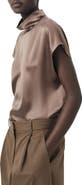 MANGO Selection Mock Neck Silk Satin Top