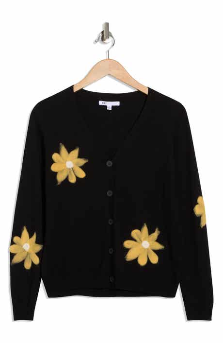 DR2 by Daniel Rainn Floral Appliqué V-Neck Cardigan