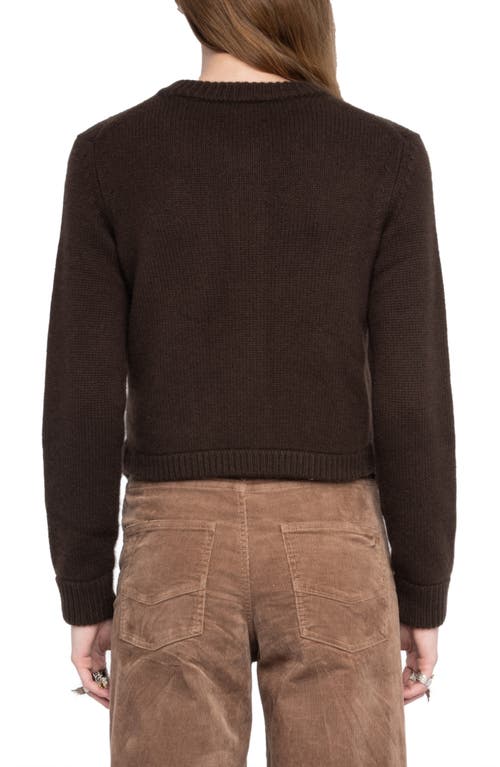 Zadig & Voltaire Westia Rhinestone Button Cashmere Cardigan In Brown