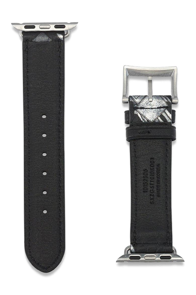 38-41mm Apple Watch Band in Rabot Rabot Visetos, Alternate, color, Black