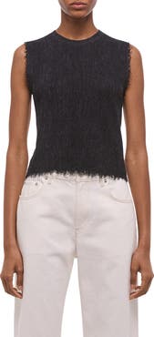 Helmut Lang Raw Edge Linen Blend Sweater Tank