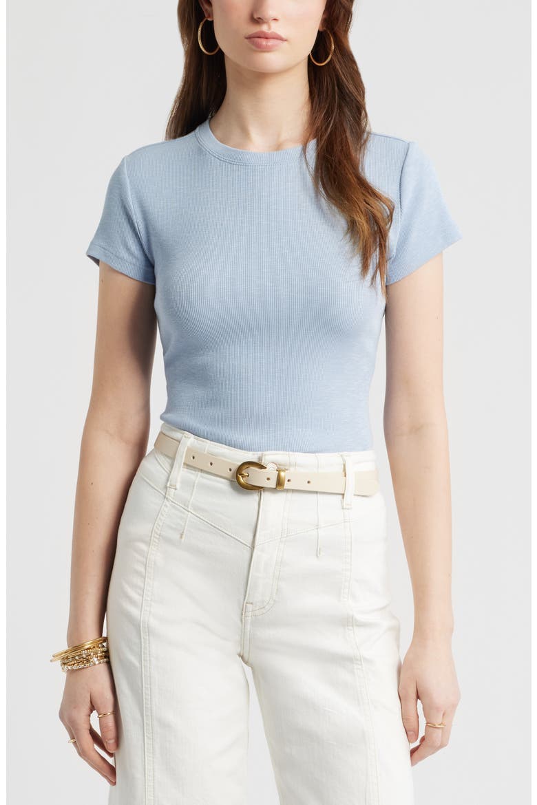 Tuckable Rib Baby Tee, Main, color, BLUE BLIZZARD