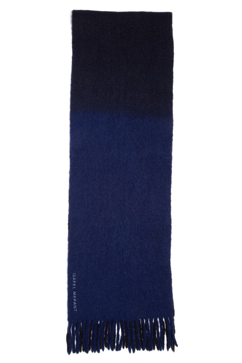 Firna Fuzzy Scarf, Main, color, BLACK/ BLUE