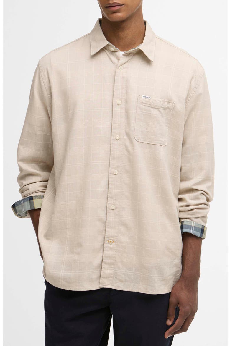 Relaxed Kingswell Tartan Plaid Button-Up Shirt, Main, color, LIGHT STONE