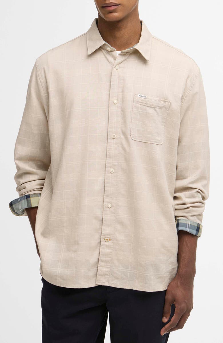 Barbour Relaxed Kingswell Tartan Plaid Button-Up Shirt, Main, color, Light Stone