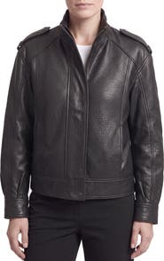 Sebby Leather Bomber Jacket