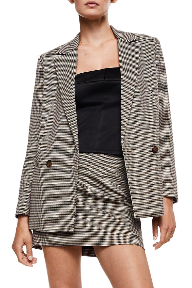 Check Blazer, Main, color, BROWN