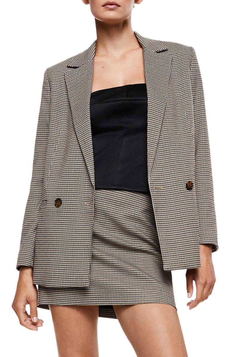 MANGO Check Blazer, Main, color,