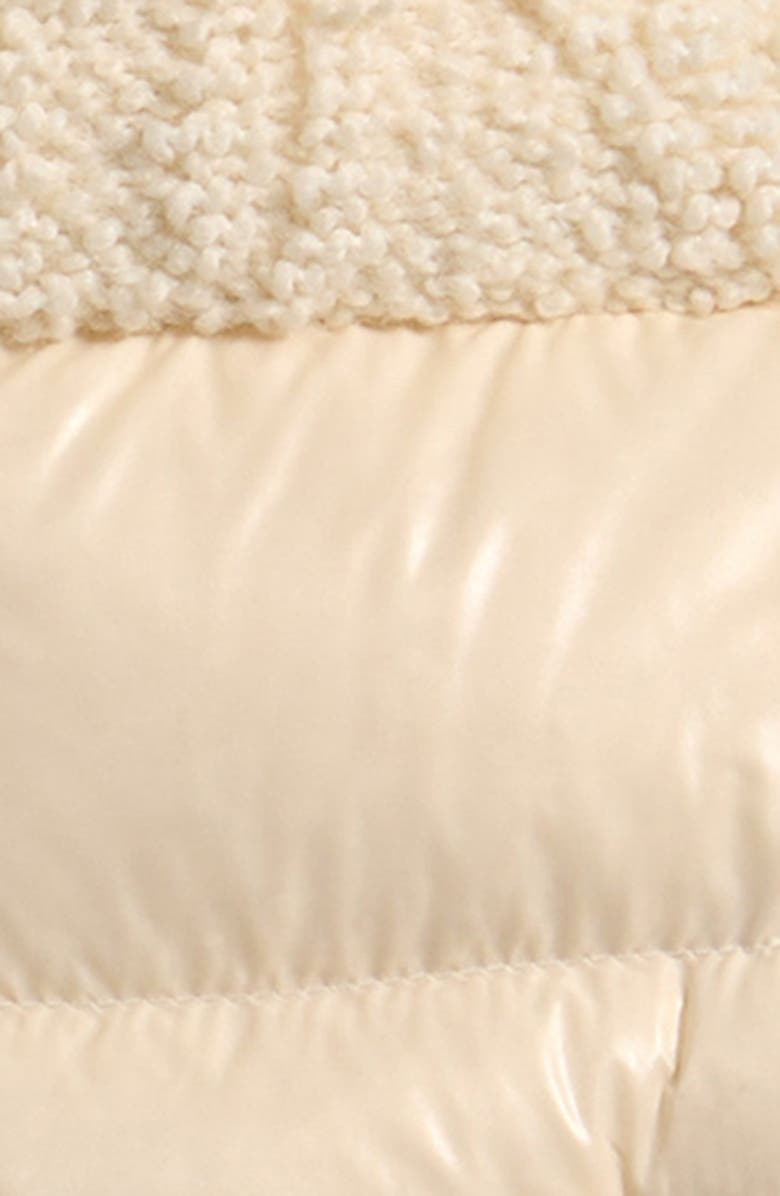 Moncler Kids' Dima Mixed Media Down Puffer Jacket, Alternate, color, Beige