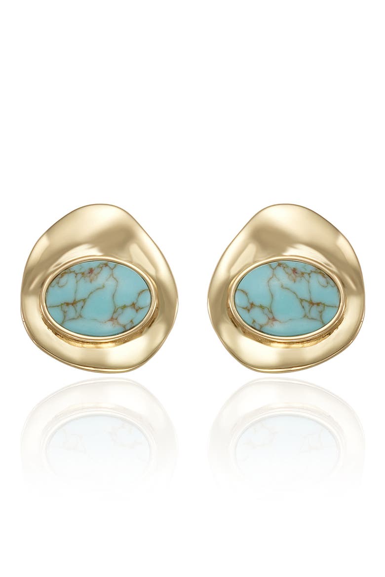 Synthetic Stone Stud Earrings, Alternate, color, TURQUOISE