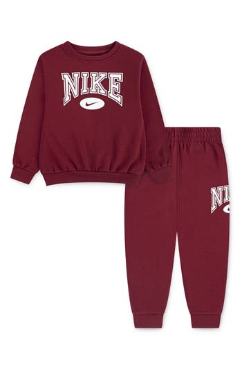 Nike Little Boys Gameday Essentials 2-piece Crewneck Sweatshirt And Pants Set In Red