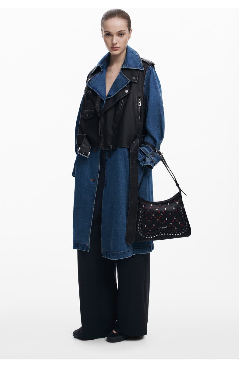 Desigual Faux Leather Crossbody Bag, Alternate, color, Black