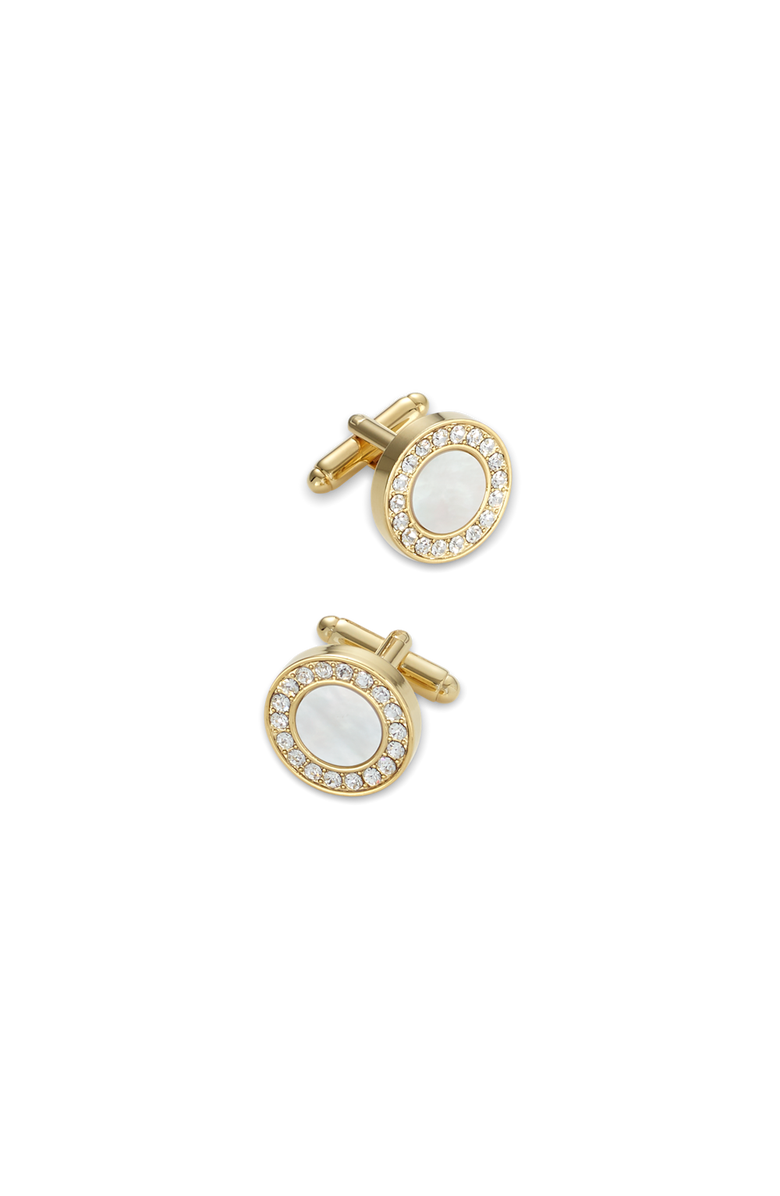 Paul Fredrick Mother Of Pearl
Crystal Cufflinks, Main, color, Gold