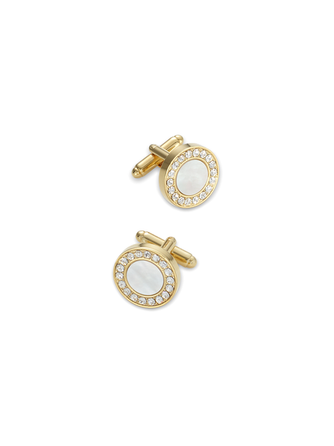 Mother Of Pearl 
Crystal Cufflinks