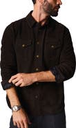 Billy Reid Suede Snap Front Work Shirt