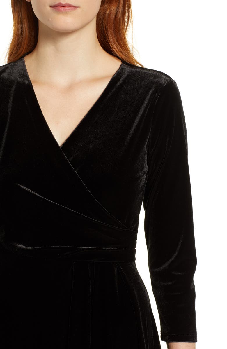Chaus Velvet Wrap Style Dress, Alternate, color,