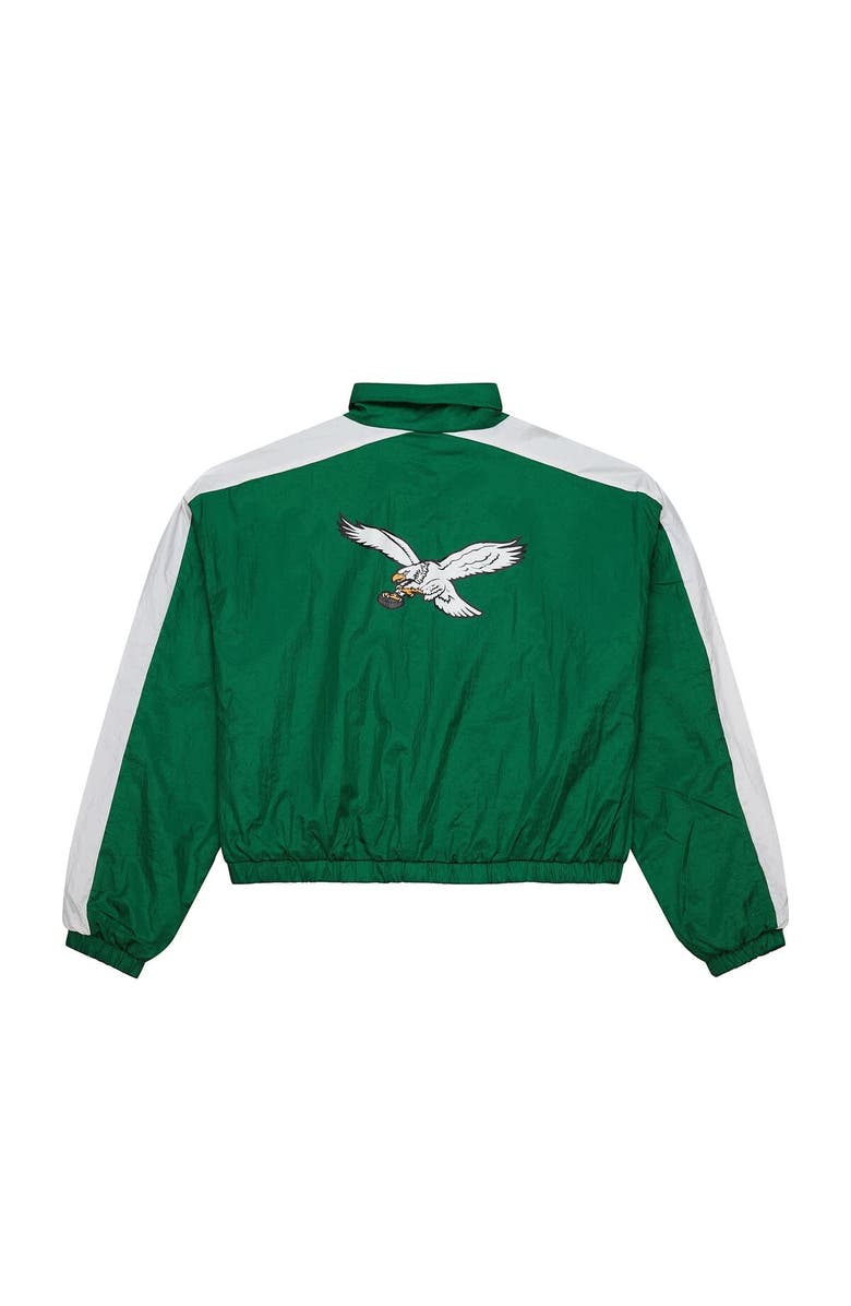 Mitchell & Ness Women's Mitchell & Ness Midnight Green Philadelphia Eagles Nylon Cropped Full-Zip Jacket, Alternate, color,