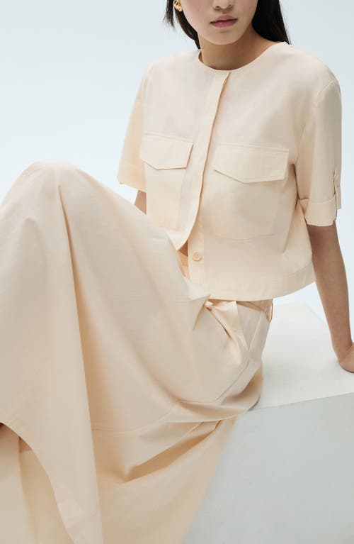 Shop Mango Pleated Midi Skirt In Ecru