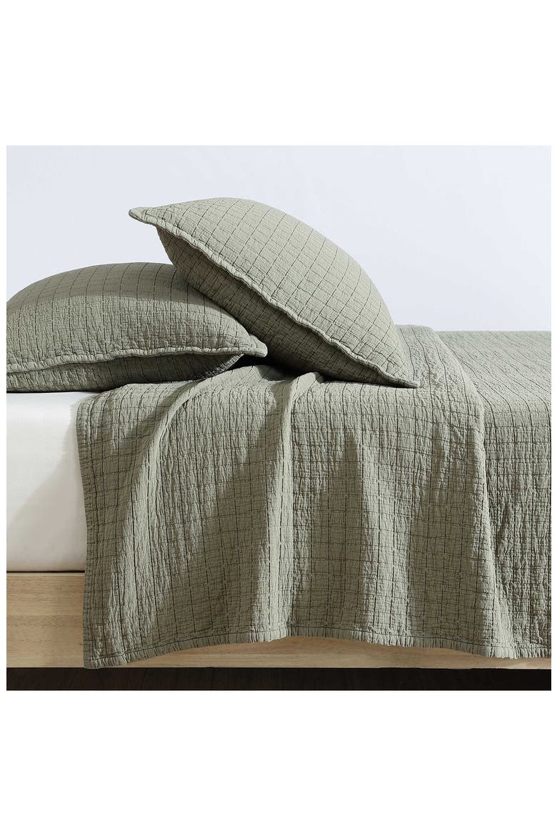 Essential Washed Jacquard Coverlet, Alternate, color, GREEN