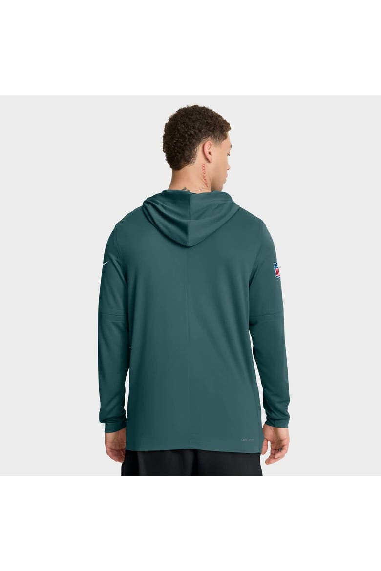 Men's Nike Midnight Green Philadelphia Eagles Sideline Pure Fury Performance Long Sleeve Hoodie T-Shirt, Alternate, color, Green