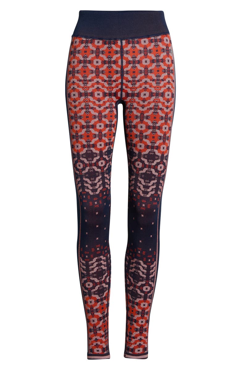 Free People FP Movement Myoko Jacquard Leggings, Alternate, color, Apres Navy Combo