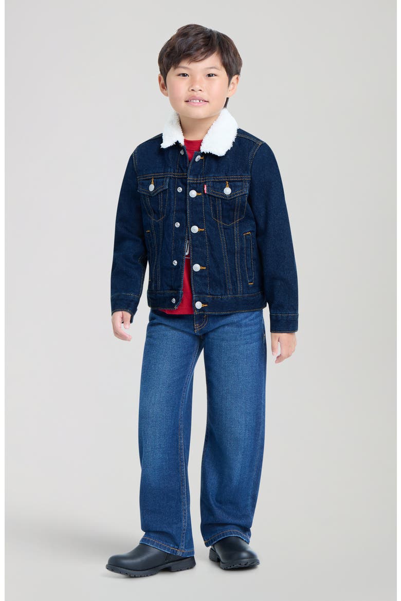 Kids' Faux Shearling Trucker Jacket, Alternate, color, PEARSON