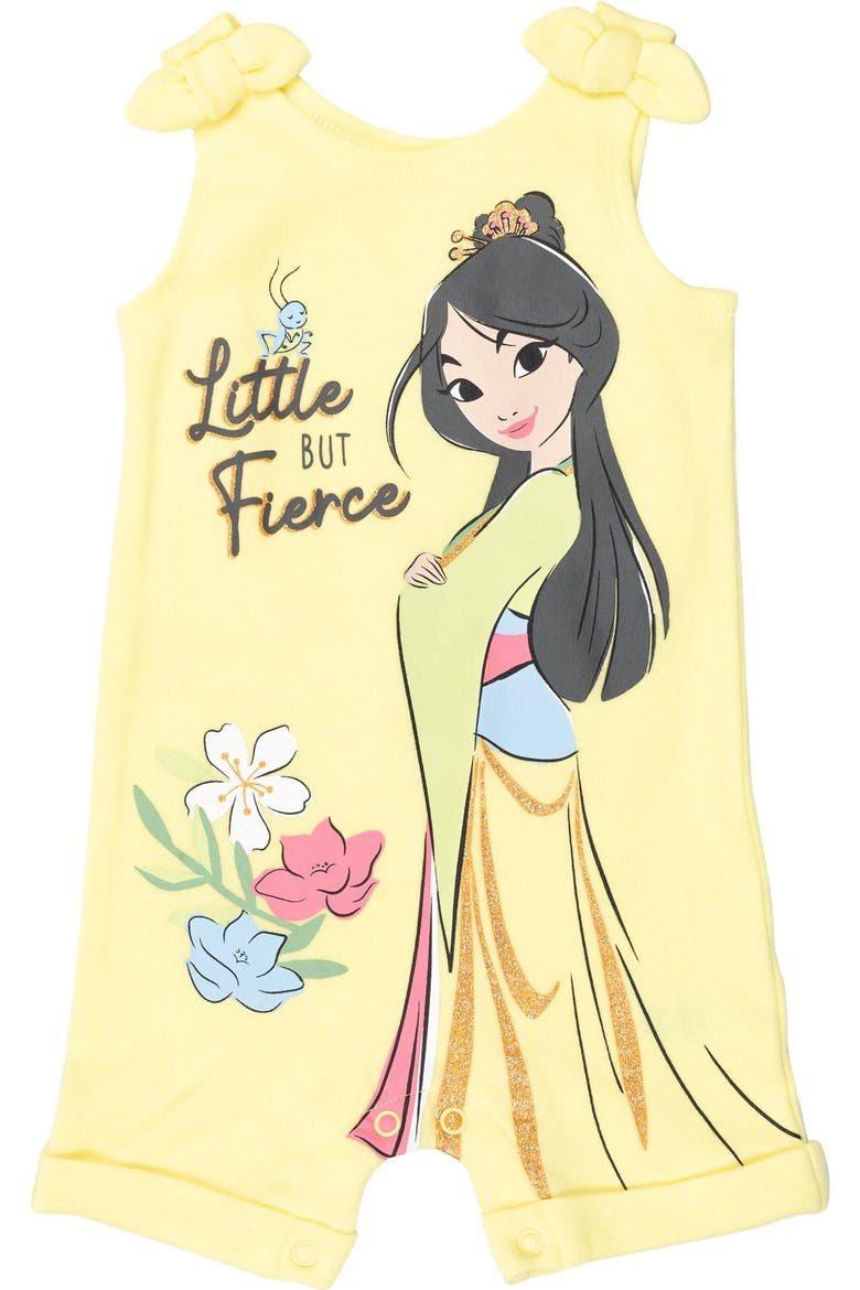 Princess Sleeveless One-Piece and Headband Set, Alternate, color, Mulan Yellow