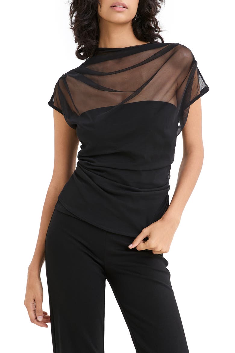 Dawn Layered Top, Main, color, BLACK
