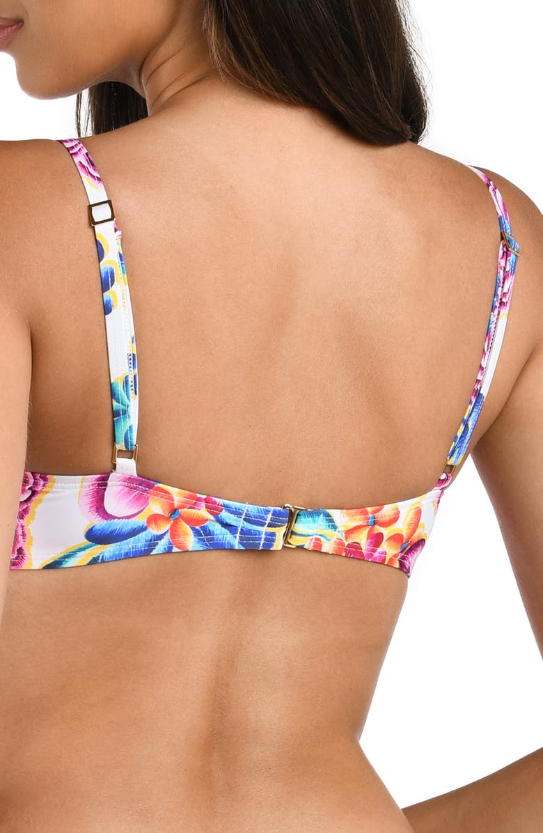 La Blanca Paradiso Wrap Bikini Top, Alternate, color, White Multi