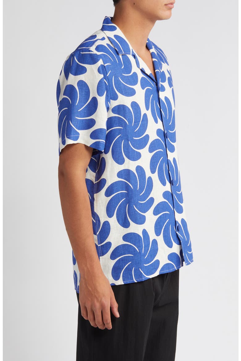Nebula Linen Camp Shirt, Alternate, color, BLUE