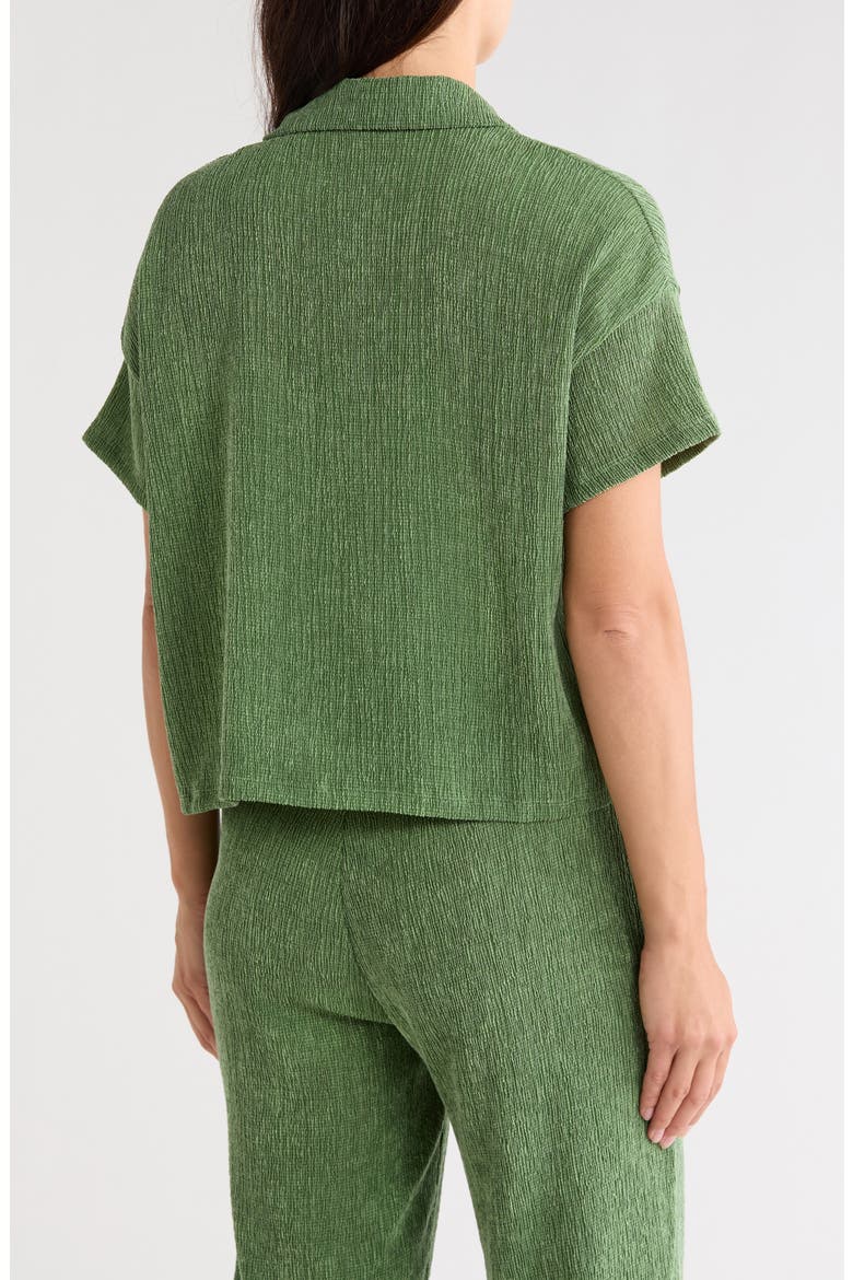 Short Sleeve Button Front Shirt, Alternate, color, MOSS GREEN