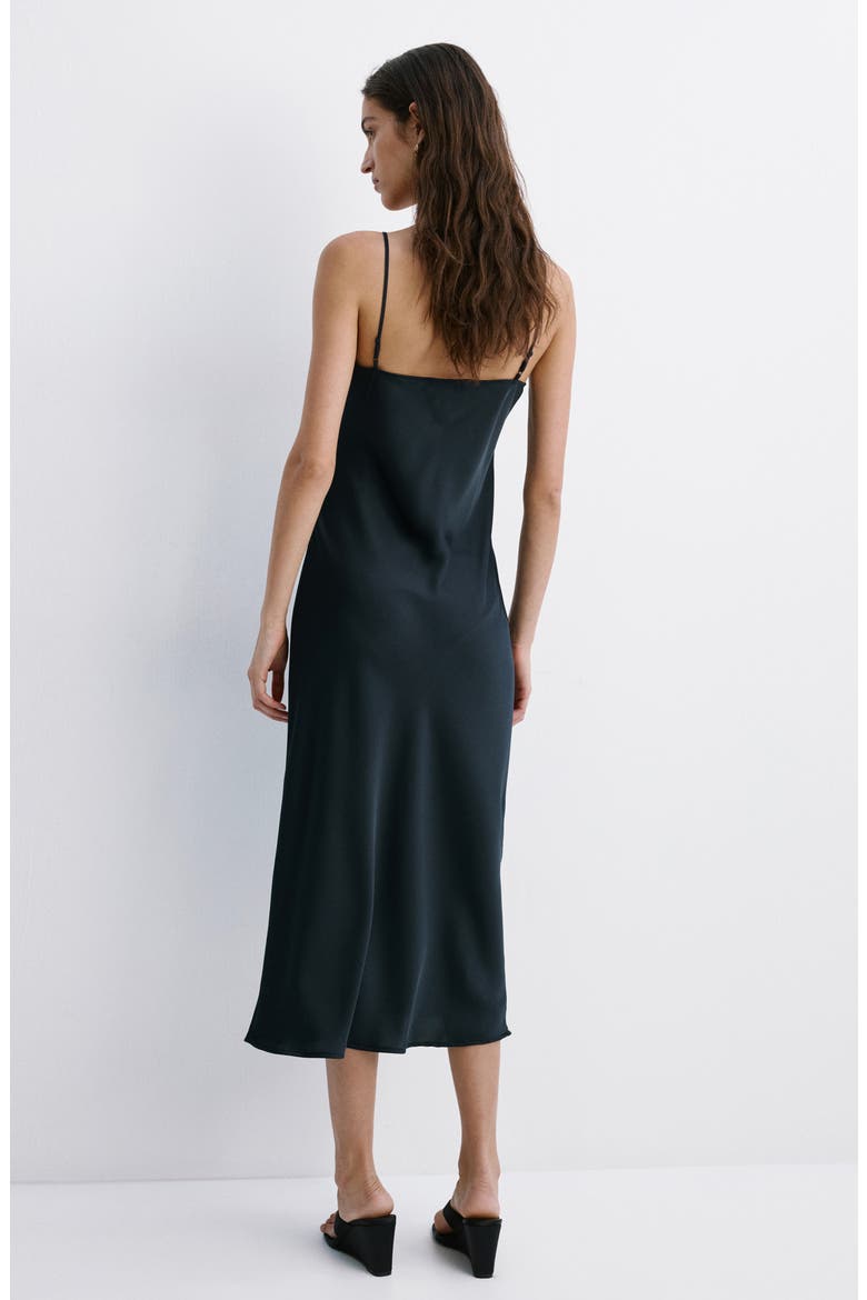 Lace Trim Satin Midi Slipdress, Alternate, color, NAVY