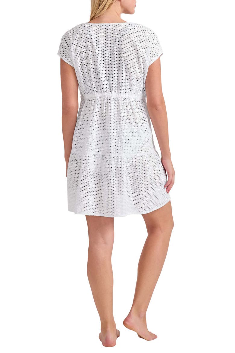 Eyelet Cove Organic Cotton Cover-Up Dress, Alternate, color, WHITE