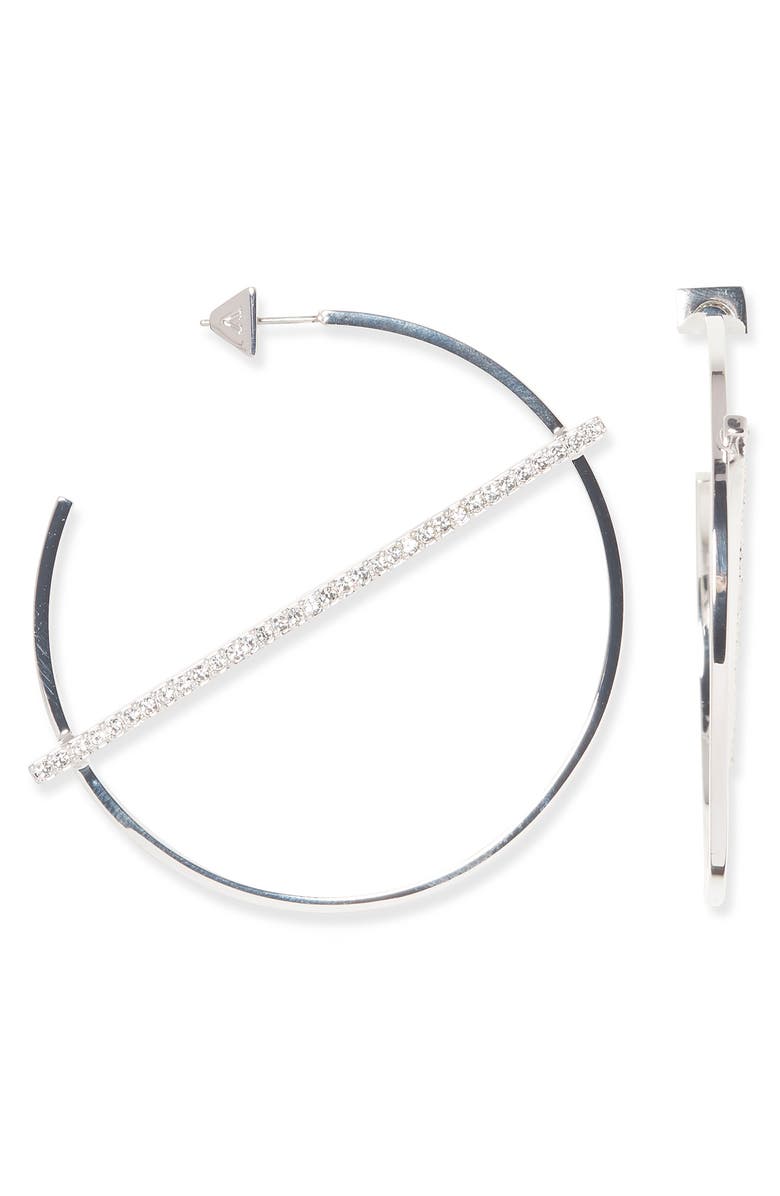 Vince Camuto Diagonal Bisect Hoop Earrings, Main, color,