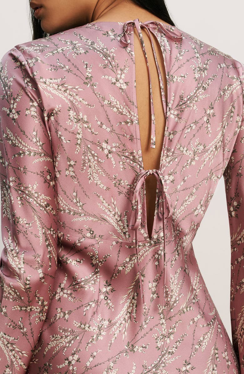Veronica Beard Gemma Floral Long Sleeve Silk Blend Dress, Alternate, color, Orchid Haze Multi