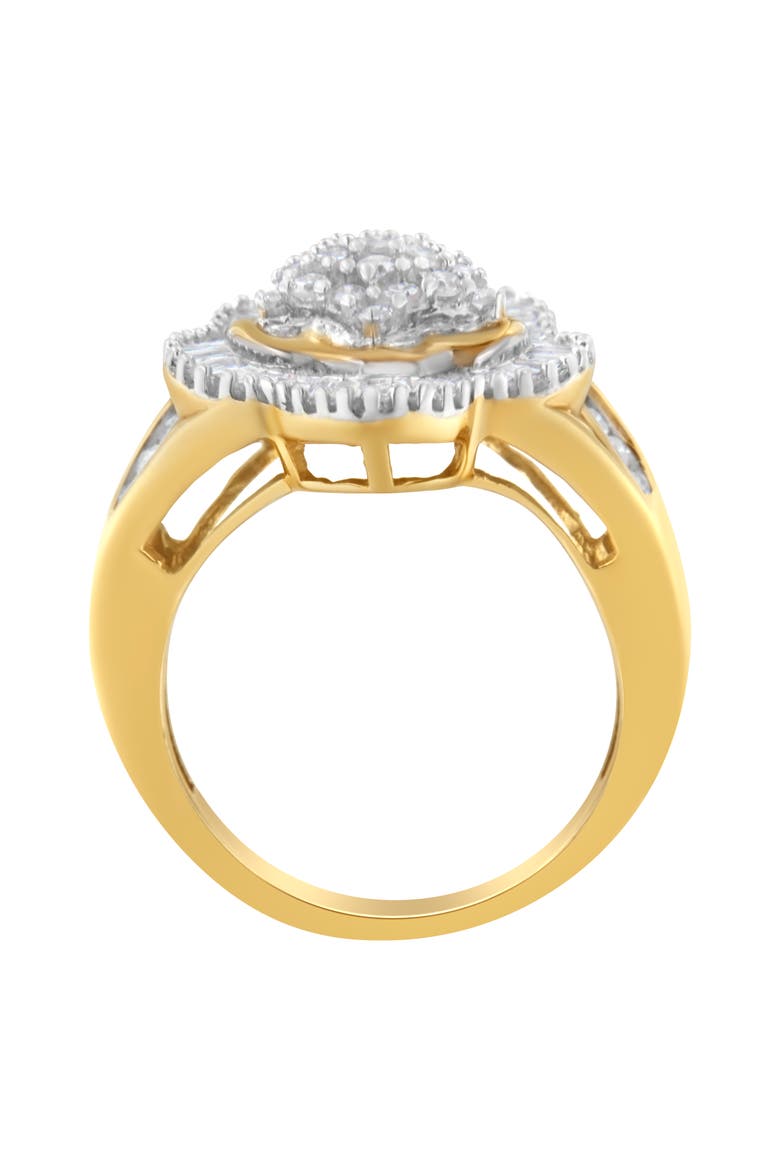 10KT Yellow Gold 1.00 cttw Diamond Ballerina Ring, Alternate, color, Yellow