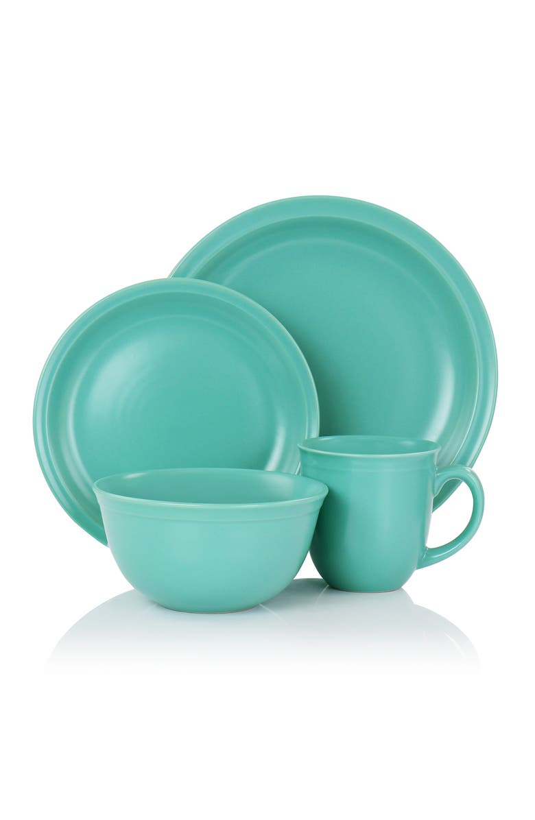 Gibson Home 16 Piece Siam Stoneware Dinnerware Set, Alternate, color, Green