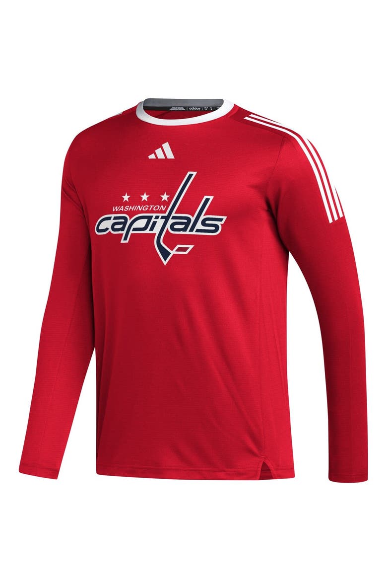 Men's adidas Red Washington Capitals AEROREADY® Long Sleeve T-Shirt, Alternate, color, Red