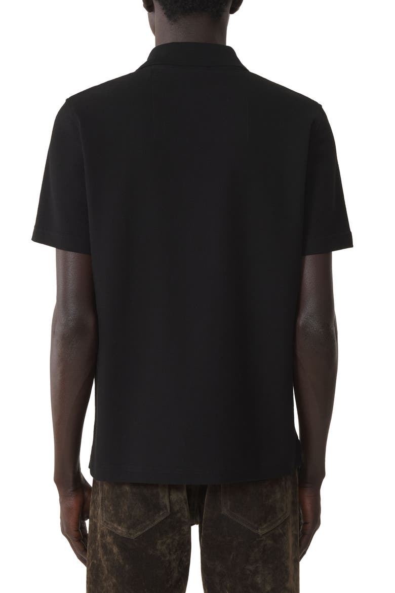 Polo Shirt In Pique Cotton, Alternate, color, Black