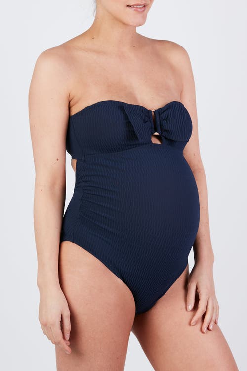 Cache Coeur Maternity Bamboo One-piece Swimsuit In Blue