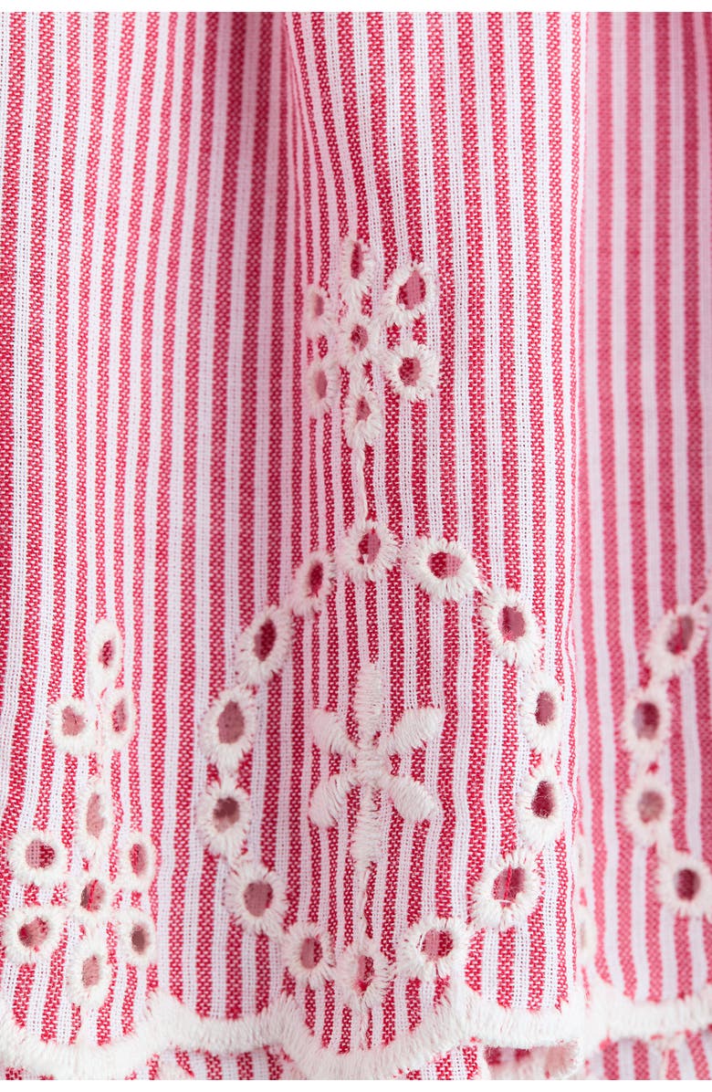 H&M Flutter-sleeved Cotton Dress, Alternate, color, Red/White Striped