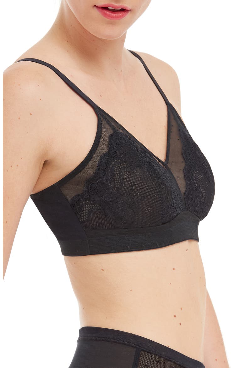 Spotlight On Lace Bralette, Alternate, color, VERY BLACK